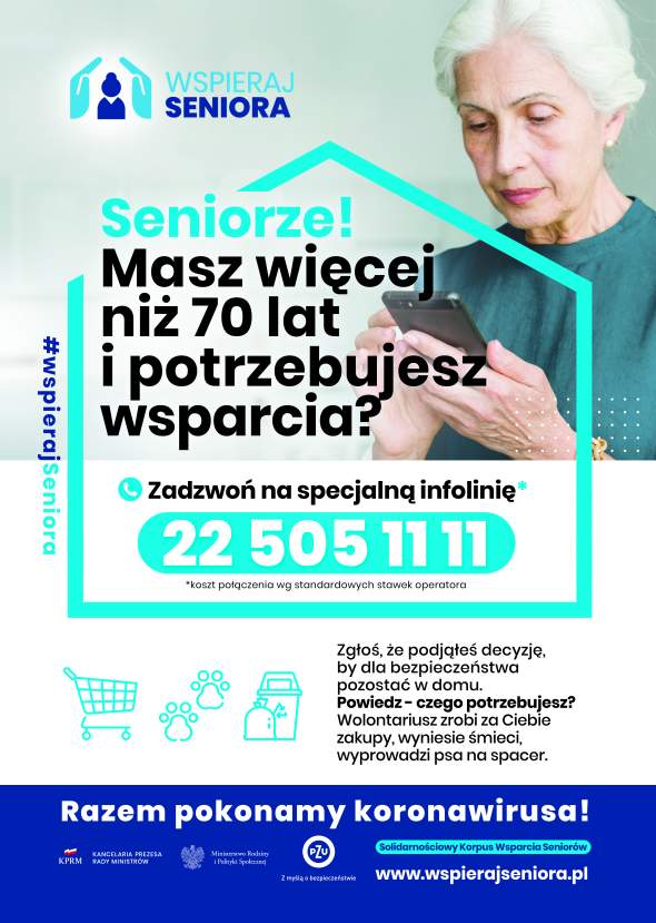 Plakt informujący o programie Wspieraj Seniora